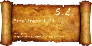 Strelinger Lili névjegykártya